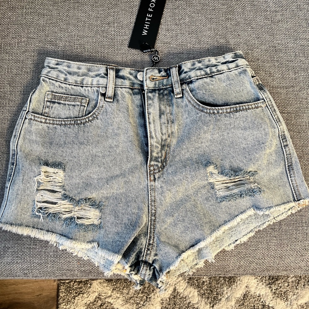 Brand New White Fox Jean Shorts size small